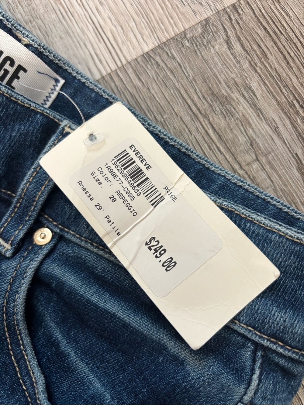 paige anessa petite jean apreggio size 28 Wide Leg High-Rise petite 29” - Picture 8 of 11